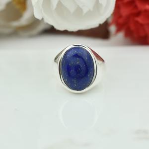 Anillo clásico, joyería para mujer, joyería de estilo bohemio de plata, piedra preciosa de lapislázuli de Plata de Ley 925, anillo hecho a mano, regalo para esposa - Product Image 3