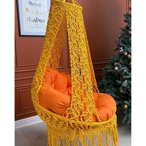 Hermosa Silla Colgante de Macramé con Forma de Hoja, Hecha a Mano, para Patio Exterior, Hamaca, Muebles de Exterior - Product Image 2