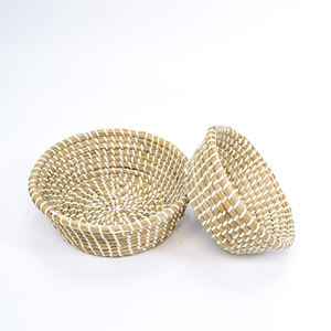 ชุดตะกร้าจัดระเบียบแบบถักจากหญ้าทะเล ชามเก็บของจากหญ้าทะเลธรรมชาติ ตะกร้าหญ้าทะเล อุปกรณ์ครัว - Product Image 6