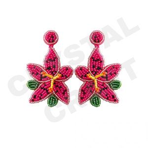 GREEN Boucles d'oreilles perlées pour femmes Patriotic Orange White Blue Color pour mariage ou Memorial Day - Product Image 2