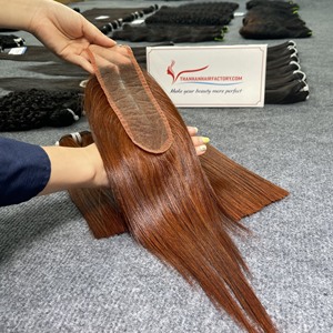 Extensiones de cabello humano recto de hueso sedoso naranja perfecto barato tejido de cabello natural sin desprendimiento sin enredos precio al por mayor - Product Image 6