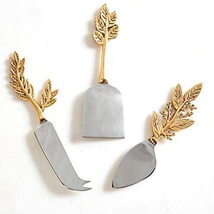 Ensemble de fromage de luxe en acier inoxydable 3 pièces en argent avec conception de poignée unique Couverts royaux de haute qualité pour la maison de mariage - Product Image 2