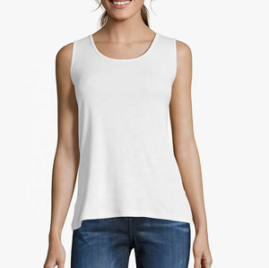 Camisetas sin mangas de fibra de bambú y algodón de talla grande para mujer, camiseta de trabajo con patrón sólido informal de verano con logotipo personalizado de Pakistán - Product Image 6