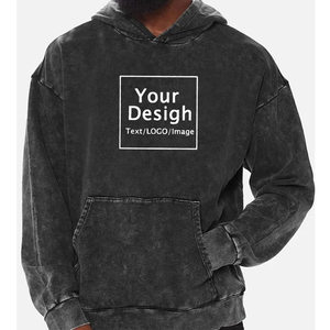 Sweat à capuche oversize délavé vintage pour hommes avec fermeture éclair brodée Sweat-shirt d'hiver délavé à l'acide Fabricant Vente en gros - Product Image 5