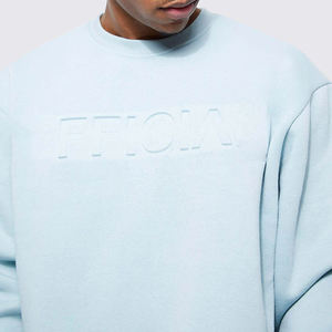 Venta al por mayor de sudadera personalizada 100% algodón liso cuello redondo para hombres diseña la tuya propia con bordado de alta calidad patrón 3D otoño - Product Image 5