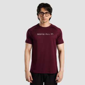 เสื้อยืดออกกำลังกายสีแดงเข้ม All in Active Maroon Tee - Product Image 1