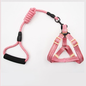 Neues Design Modisches Haustier-Leinen-Set Verstellbares Nylon-Hanfseil Zugfest Explosionsgeschützt für Outdoor-Spaziergänge Einfarbiges Muster - Product Image 4