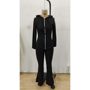 Conjunto de Dos Piezas de Blusa y Pantalón con Cierre Frontal y Mangas Largas para Mujer, 28787 - Negro - Product Image 5