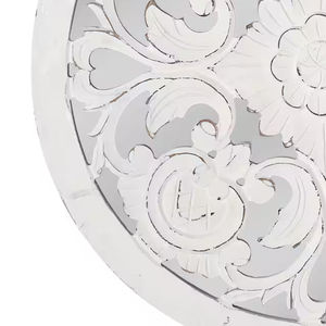 OEM personalizado tallado blanco Floral Venta caliente madera pared arte decorativo madera pared arte para decoración del hogar suministros a granel - Product Image 4