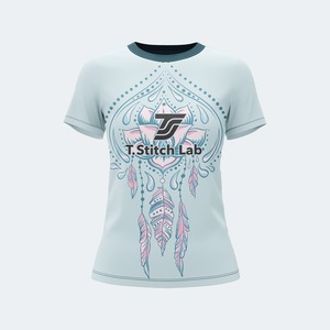 Camiseta de Mujer con Diseño Tribal, Manga Corta, Colores Sólidos, Estilo Urbano, Corte Regular, Precio Razonable, Último Diseño - Product Image 1