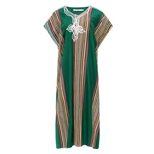 Gandoura Marroquí para Mujer, Vestido Abaya 100% Algodón con Encaje, Ropa de Estar Personalizable, Bordado de Verano, Largo hasta la Rodilla, Estilo Bohemio Corto - Product Image 5