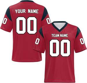 เสื้อฟุตบอลแบบอเมริกันผ้าตาข่ายผ้าโพลีเอสเตอร์แห้งเร็วพิมพ์ลายสกรีนขนาดพลัสไซส์ผลิตตามสั่ง - Product Image 6