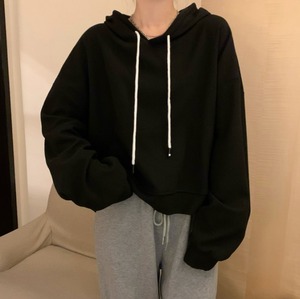 Venta al por mayor Pull Over mujeres sudaderas con capucha sudadera para mujeres bordado personalizado ropa Waffle Crop Hoodie mujeres - Product Image 2