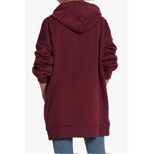 Latest Trending Women's Long Hoodie Sweatshirts Stylish Plain Black <b>Girls</b> Tracksuits Online Wholesale - Product Image 4