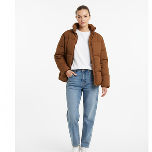 Veste matelassée pour femme sur mesure, fermeture éclair intégrale, capuche respirante, mode hiver, coton - Product Image 1