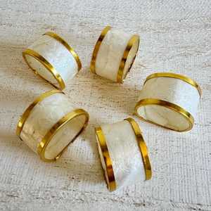 Pearl Napkin Rings Set Of 12 – Gold & Rose Flower Design, Alloy Metal Napkin Holders For Wedding, Holiday & Party Table Decor - View #12
