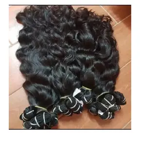 Unprocessed Vietnamese Virgin Cuticle Intact Hair Bundle Vendors Bulk Double Drawn Weft Raw Indian Temple Human Hair Extensions