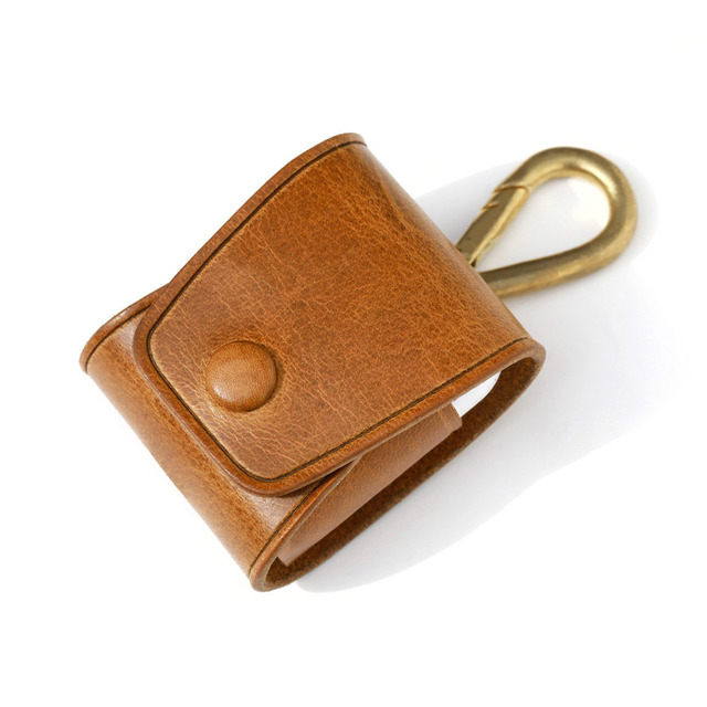Handmade Leather Earphone & Headphones Accessories Protective Cover Case Kit Airbuds Wireless Case Cover with Hanging Lock 20pcs