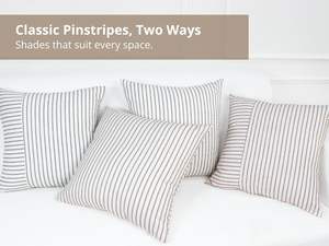 Double Pin Striped Pillow <b>Covers</b>-20x20 Inch Cotton <b>covers</b> for <b>Sofa</b>, Couch, <b>Chair</b> & Bedroom Decor Fall Thanksgiving-Black&H.white - Product Image 6
