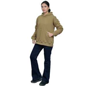 Sudadera con capucha de gran tamaño para mujer en Camel, sudadera cómoda y suave de manga larga para ropa de calle informal - Product Image 1