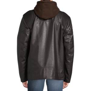 แจ็กเก็ตหนังผู้ชายสีดำคลาสสิกมีซิปสไตล์นักขี่จักรยานผู้ผลิตสวมใส่ในฤดูหนาว - Product Image 3