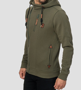 New Design Side <b>Zip</b> <b>up</b> Pullover Crocheted 100% Cotton Heavyweight 370gms Oversize Loose Custom Sweatshirt Plus Hoodie - Product Image 2