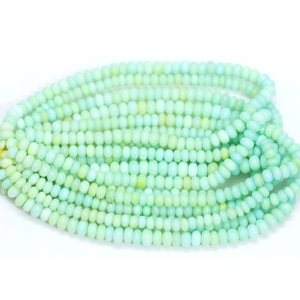 Hermosas Cuentas de Ópalo Verde Peruano en Forma de Rondelle Lisa, 6-9 mm, Cuentas de Piedra Preciosa de Ópalo Verde Peruano, Cuentas de Calidad AAA - Product Image 2
