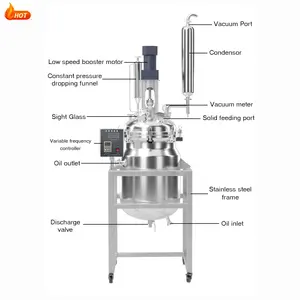 Venta caliente directa de fábrica Reactor de alta presión químico de laboratorio Reactor de acero inoxidable 2L/5L/10L Reactor de personalización