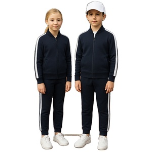 Ropa deportiva para niños con logotipo personalizado, chándal acampanado, pantalones, sudadera con cremallera completa, ropa deportiva, conjunto de chándal deportivo de 2 piezas para niños - Product Image 1