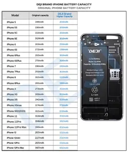 DEJI 100% marca bateria do telefone para o iphone 6 6s 6p 6sp 7 7 7p 8 8p x xr xs 11 pro max 12 13 14 todos os modelos 0 Ciclo