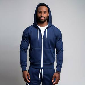 À la mode Full Zip Hoodies Hommes 100% Coton Tech Polaire Stripe Lourd Coupe-Vent Survêtement Jogger Loose Fit Ayat Export - Product Image 2