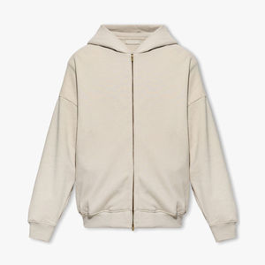 Sweat à capuche unisexe pour homme, lourd, uni, d'hiver, à fermeture éclair, avec col montant, en tissu polaire, impression numérique - Product Image 4