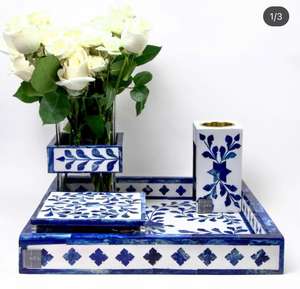 RAMADAN GIFTING MOTHER of PEARL RESIN CRAFT WOOD CRAFT SERVING TRAY for EID DECOR HOME DECOR <b>GIFT</b> KITCHENWARE TRAY RAMADAN TRAYS - Product Image 6