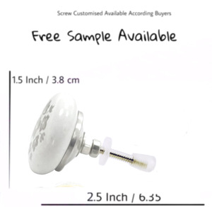 Poignées de boutons modernes en céramique pour armoires salles de bains cuisines qualité exportation fleurs design pour chambre salon meubles - Product Image 3