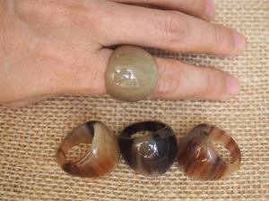 Anillo de Cuerno de Búfalo Pulido, Joyería para Fiestas, Bodas y Aniversarios, Color Natural, Gran Venta - Product Image 6