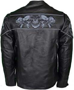 Chaqueta de Invierno Vintage de Cuero Genuino para Hombre, Corte Entallado, con Logotipo Frontal, Chaqueta de Motociclista Transpirable - Product Image 4
