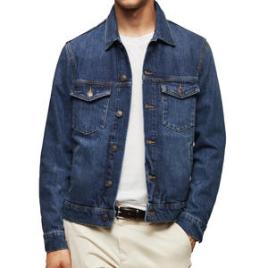 Veste en jean confortable pour hommes, poignets réglables, poches avant, idéale pour voyager, réunions sociales décontractées, décoration à boutons - Product Image 1