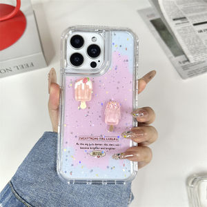 <span class=keywords><strong>Coque</strong></span> de téléphone <span class=keywords><strong>portable</strong></span> <span class=keywords><strong>incassable</strong></span> 3 en 1 avec paillettes colorées et accessoires de poupée 3D mignons pour ZTE Blade A76 - Product Image 1