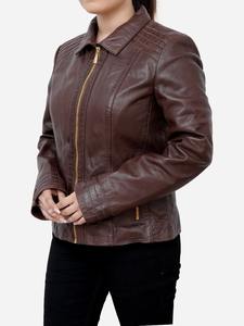 2025 nueva chaqueta informal de talla grande para mujer de cuero genuino con bordado y diseño de punto ropa de invierno - Product Image 5