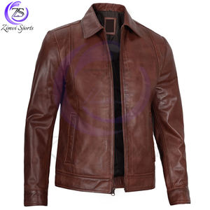 Cómodo más alta calidad Make Own 2025 Color marrón oscuro Cremallera completa Estilo Nueva llegada OEM ODM Servicio Hombres Chaquetas de cuero - Product Image 6