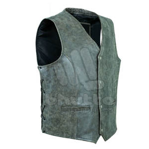 Gilets en cuir pour hommes de style rétro vintage, couleur unie, respirants, personnalisés, de haute qualité, coupe ajustée, décontractés, coupe-vent, automne - Product Image 2