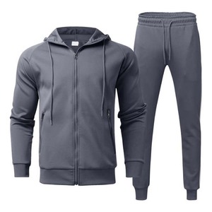 Chándal informal de 2 piezas con estampado de invierno de alta calidad personalizado para hombre con cierre de cordón, traje de gimnasio para correr - Product Image 1