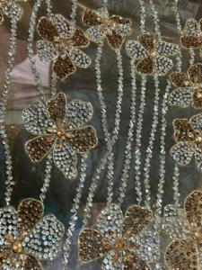 Meilleur prix, vêtements de luxe faits à la main, 100% polyester, tissu perlé de haute qualité, maille tissée en zircon, exportation directe, fournisseur indien - Product Image 4