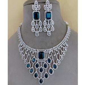 Collier de luxe de haute qualité élégant étincelle Zircon ensemble avec boucles d'oreilles pour mariage fiançailles fête porter pour les femmes - Product Image 1