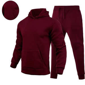 Ensemble de jogging 2 pièces de couleur unie pour hommes, survêtement à capuche, sweats à capuche et pantalons de survêtement, ensembles de survêtements à manches longues - Product Image 2