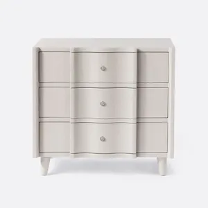 Mesita de Noche de 30 Pulgadas - Elegante Mesita de Noche Gris Francés con Detalles Hechos a Mano |   Decoración de Dormitorio con Estilo Costero Natural - Product Image 2