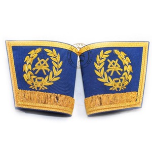 Gantelets Grand Lodge de haute qualité (paire) Accessoires uniformes d'inspecteur maçonnique brodé - Product Image 1