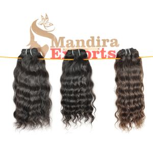 ผมต่อทำจากผมมนุษย์เป็นลอนธรรมชาติแบบไม่ผ่านกระบวนการผมชาวอินเดียแบบไม่ผ่านกระบวนการ - Product Image 3