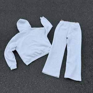 Personalizado 100% algodón de peso pesado de gran tamaño pulóver sudaderas con capucha de retazos personalizados apliques bordados hombres de talla grande conjunto con capucha - Product Image 5