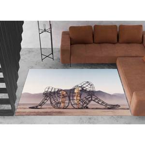 Tapis Burning Man : Deux figures, tapis moderne antidérapant, tapis fin non tissé - Product Image 5